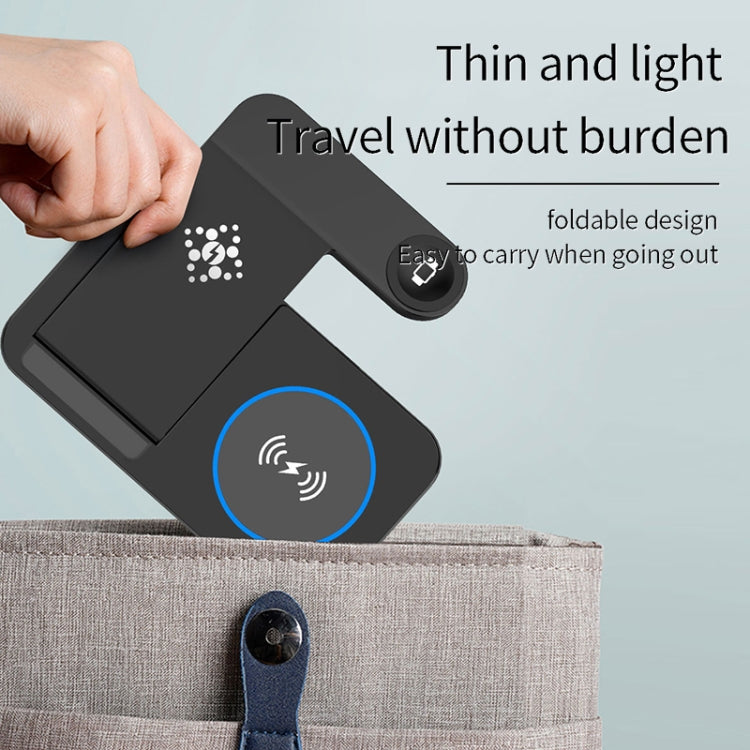 For Samsung Galaxy Watch B18 4 in 1 Mobile Phone / Earphone Universal Foldable Wireless Charger(Black) - Multifunction Charger by buy2fix | Online Shopping UK | buy2fix