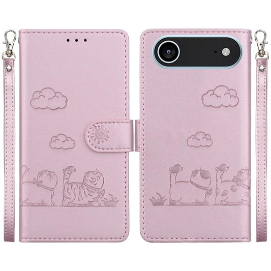 For iPhone Air Cute Cats RFID Leather Phone Case(Rose Gold) - iPhone Air Cases by buy2fix | Online Shopping UK | buy2fix