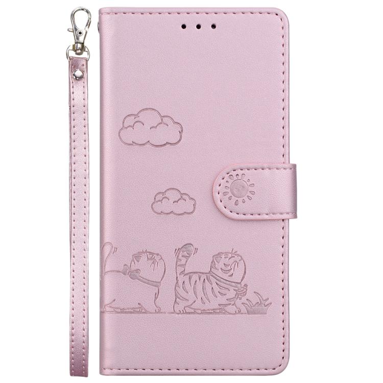 For iPhone Air Cute Cats RFID Leather Phone Case(Rose Gold) - iPhone Air Cases by buy2fix | Online Shopping UK | buy2fix