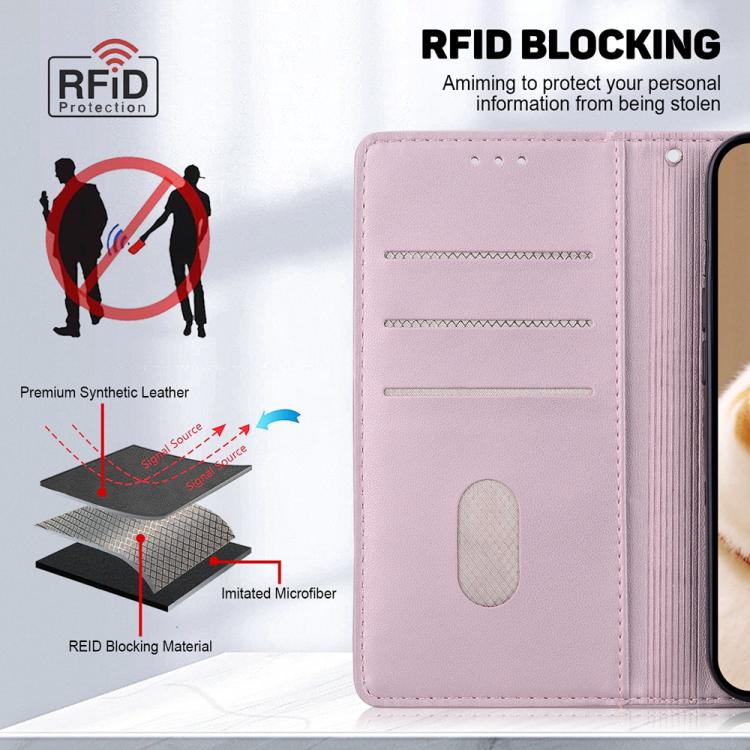 For iPhone Air Cute Cats RFID Leather Phone Case(Rose Gold) - iPhone Air Cases by buy2fix | Online Shopping UK | buy2fix