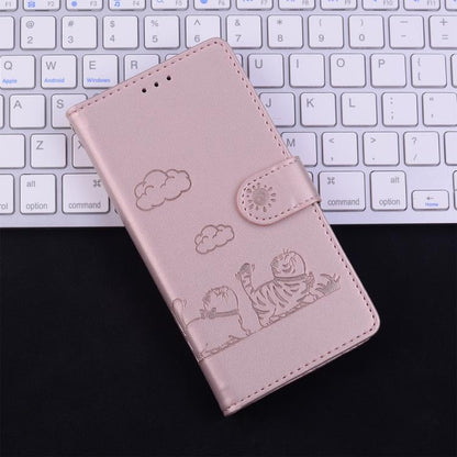 For iPhone Air Cute Cats RFID Leather Phone Case(Rose Gold) - iPhone Air Cases by buy2fix | Online Shopping UK | buy2fix