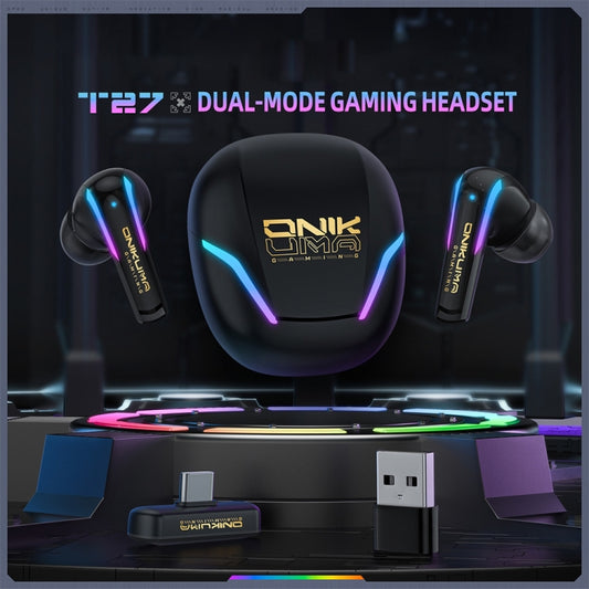 ONIKUMA T27 Dual Mode Cool Wireless Bluetooth Earphone(Black) - Bluetooth Earphone by ONIKUMA | Online Shopping UK | buy2fix