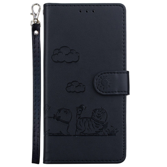 For OnePlus 13 Cute Cats RFID Leather Phone Case(Black) - OnePlus Cases by buy2fix | Online Shopping UK | buy2fix