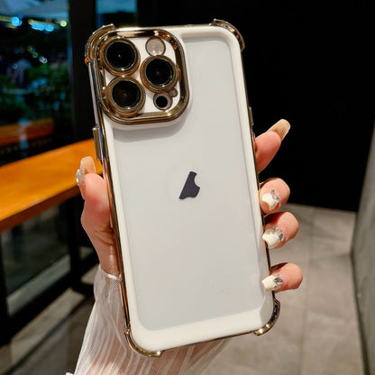 For iPhone 16 Pro Max Dual-color Plating Space PC Hybrid TPU Phone Case(White) by buy2fix