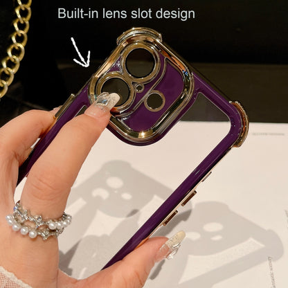 For iPhone 16 Pro Max Dual-color Plating Space PC Hybrid TPU Phone Case(Purple) by buy2fix