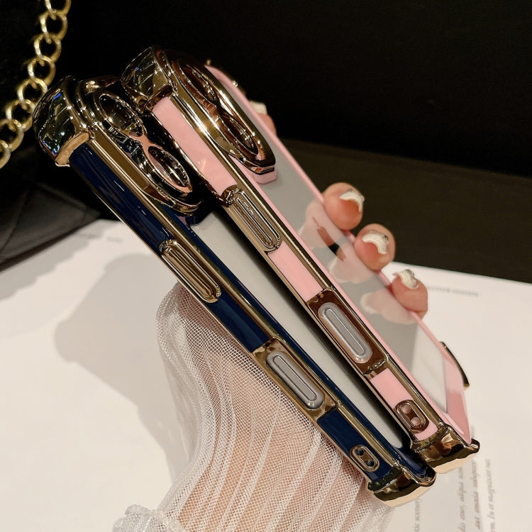 For iPhone 16 Pro Dual-color Plating Space PC Hybrid TPU Phone Case(Purple) by buy2fix