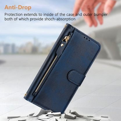For Samsung Galaxy S25+ 5G Multi-Card Slots Zipper Wallet Leather Phone Case(Blue) by buy2fix