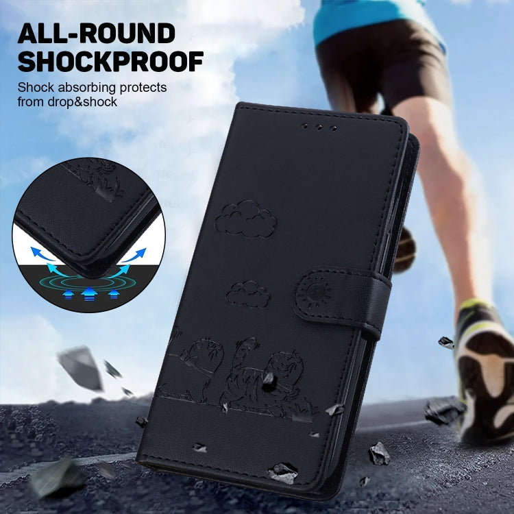 For Samsung Galaxy S25 Ultra 5G Cute Cats RFID Leather Phone Case(Black) by buy2fix