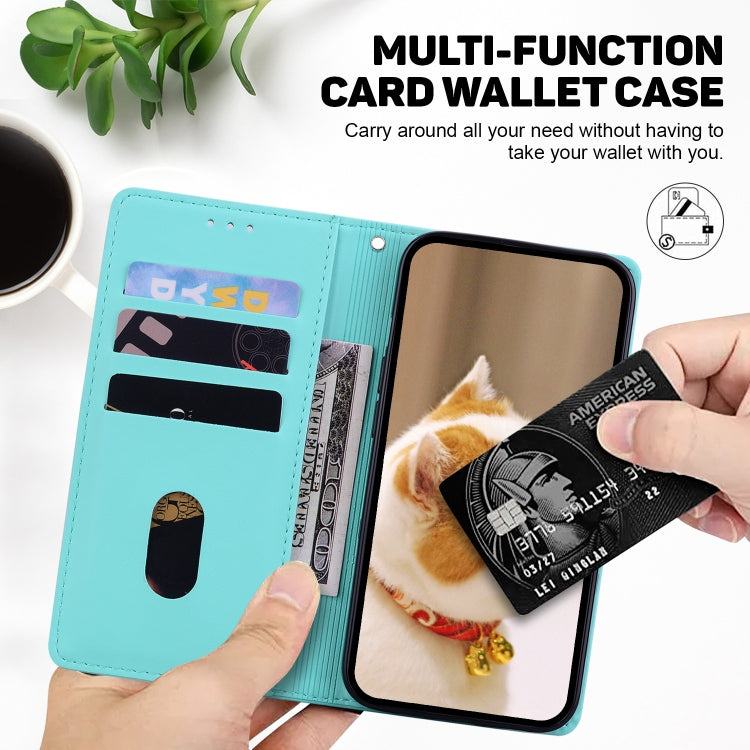 For Samsung Galaxy S25 5G Cute Cats RFID Leather Phone Case(Green) by buy2fix