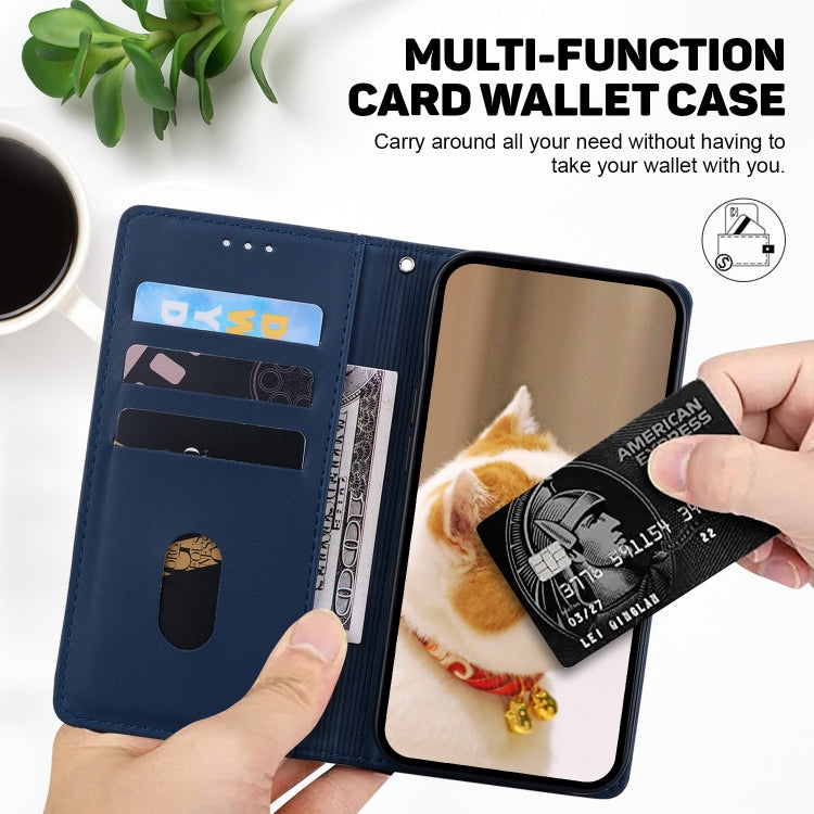 For Samsung Galaxy S25 5G Cute Cats RFID Leather Phone Case(Blue) by buy2fix