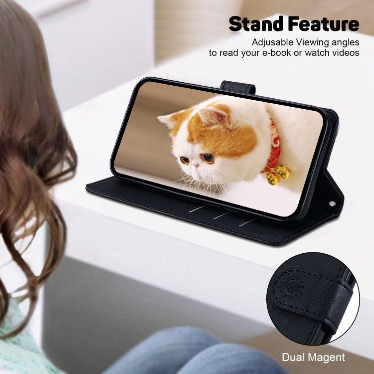 For Samsung Galaxy S25 5G Cute Cats RFID Leather Phone Case(Black) by buy2fix