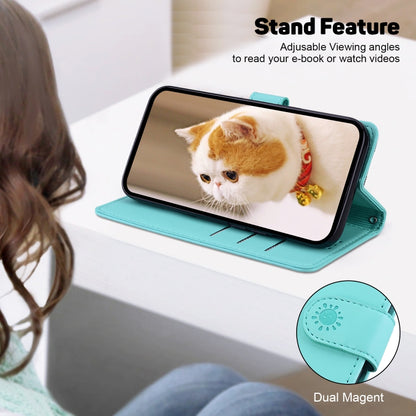 For Samsung Galaxy S25+ 5G Cute Cats RFID Leather Phone Case(Green) by buy2fix