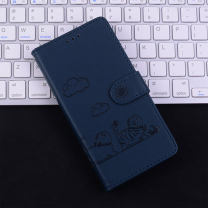 For Samsung Galaxy S25+ 5G Cute Cats RFID Leather Phone Case(Blue) by buy2fix