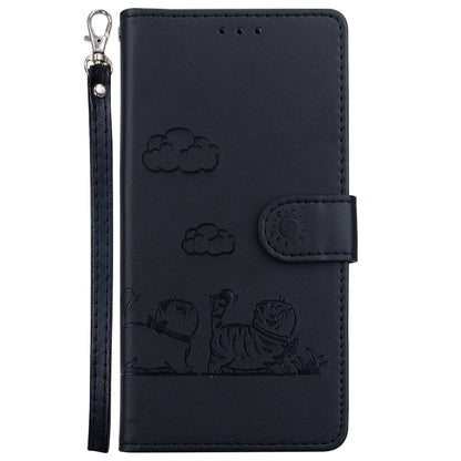 For Samsung Galaxy S25+ 5G Cute Cats RFID Leather Phone Case(Black) by buy2fix