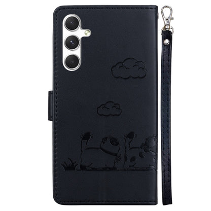 For Samsung Galaxy S25+ 5G Cute Cats RFID Leather Phone Case(Black) by buy2fix