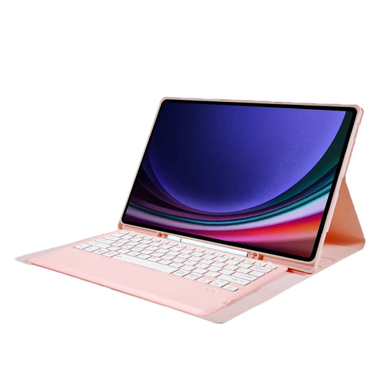 For Samsung Galaxy Tab S10 Ultra A910B Pen Slot Detachable Bluetooth Keyboard Leather Tablet Case(Pink) - For Samsung by buy2fix | Online Shopping UK | buy2fix