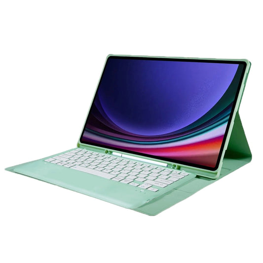 For Samsung Galaxy Tab S10 Ultra A910B Pen Slot Detachable Bluetooth Keyboard Leather Tablet Case(Mint Green) - For Samsung by buy2fix | Online Shopping UK | buy2fix