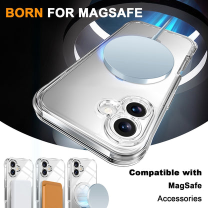 For iPhone 16 Skin Feel MagSafe Holder 360 Full Body Phone Case(Transparent) - More iPhone Cases by buy2fix | Online Shopping UK | buy2fix