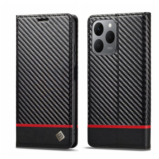 For Xiaomi 15T 5G LC.IMEEKE Carbon Fiber Texture Flip Leather Phone Case(Horizontal Black)