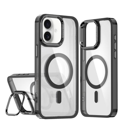 For iPhone 16 Acrylic Camera Holder MagSafe Magnetic Phone Case(Black) by buy2fix