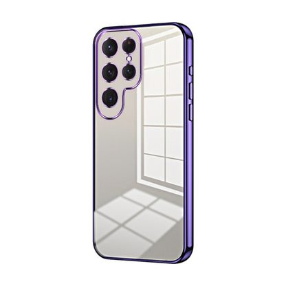 For Samsung Galaxy S25 Ultra 5G Transparent Plating Fine Hole Phone Case(Purple) by buy2fix