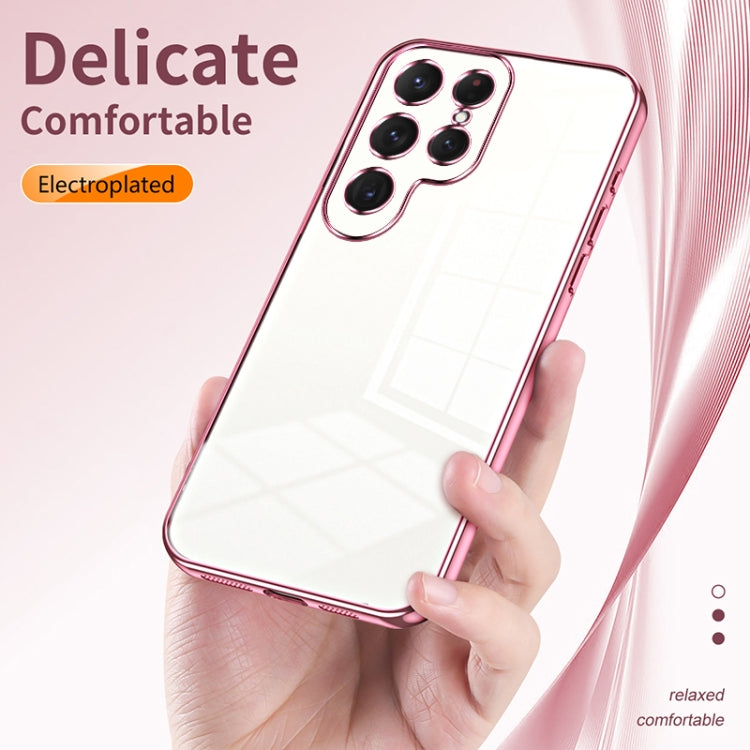 For Samsung Galaxy S25 Ultra 5G Transparent Plating Fine Hole Phone Case(Transparent) by buy2fix