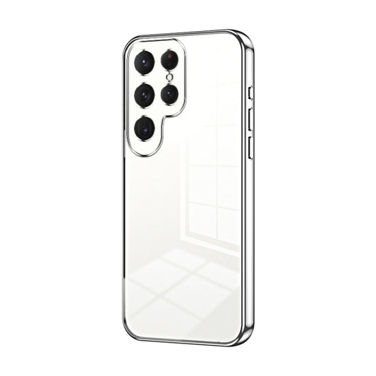 For Samsung Galaxy S25 Ultra 5G Transparent Plating Fine Hole Phone Case(Silver) by buy2fix