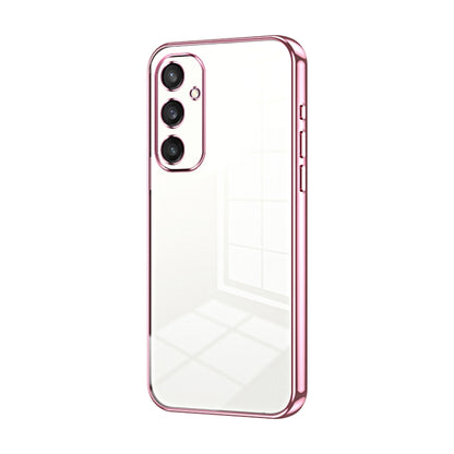 For Samsung Galaxy S25 5G Transparent Plating Fine Hole Phone Case(Pink) by buy2fix