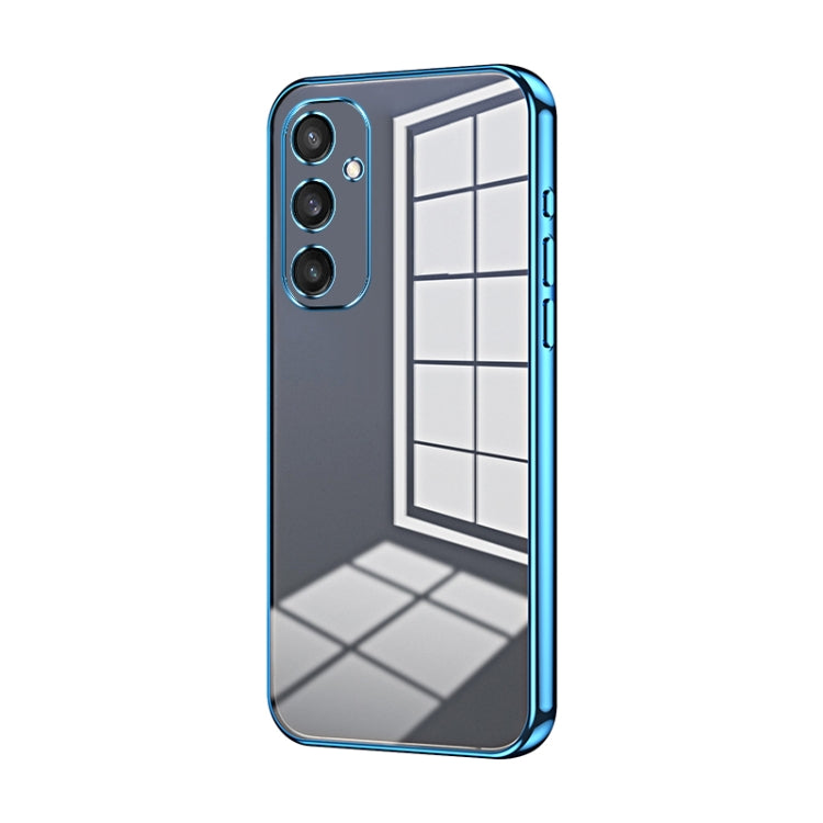 For Samsung Galaxy S25 5G Transparent Plating Fine Hole Phone Case(Blue) by buy2fix