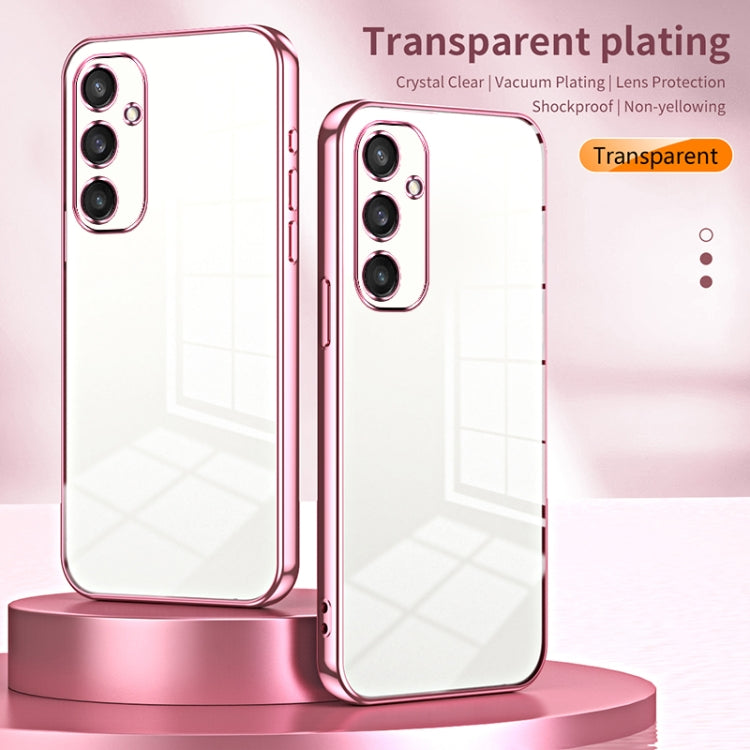 For Samsung Galaxy S25 5G Transparent Plating Fine Hole Phone Case(Blue) by buy2fix