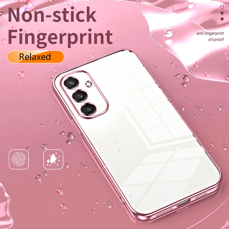 For Samsung Galaxy S25 5G Transparent Plating Fine Hole Phone Case(Blue) by buy2fix