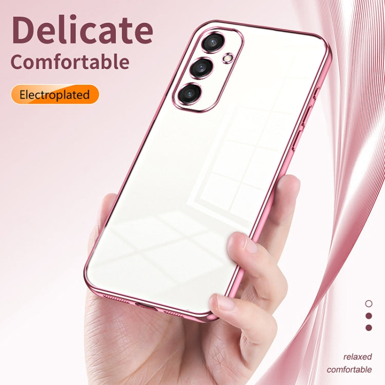 For Samsung Galaxy S25 5G Transparent Plating Fine Hole Phone Case(Blue) by buy2fix