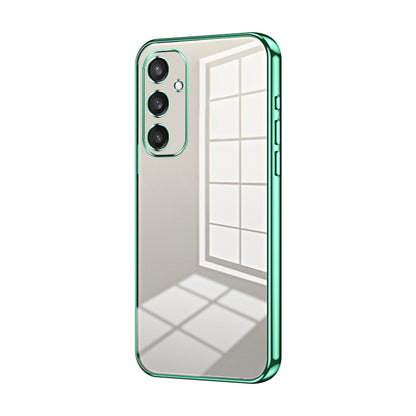 For Samsung Galaxy S25 5G Transparent Plating Fine Hole Phone Case(Green) by buy2fix