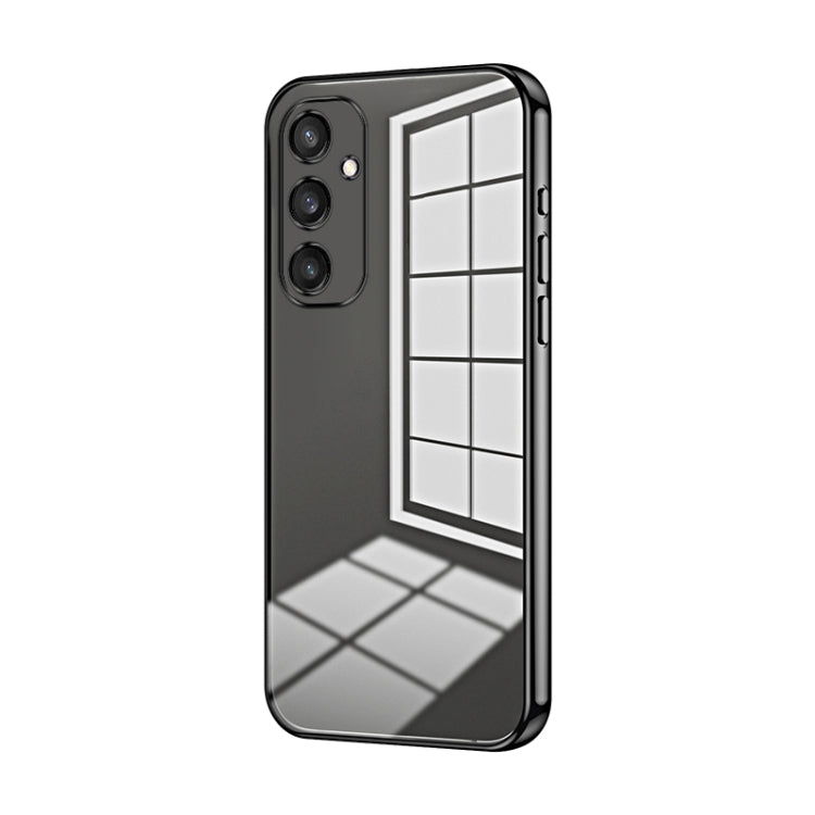 For Samsung Galaxy S25 5G Transparent Plating Fine Hole Phone Case(Black) by buy2fix