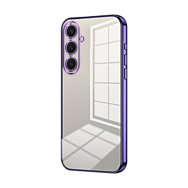 For Samsung Galaxy S25+ 5G Transparent Plating Fine Hole Phone Case(Purple) by buy2fix