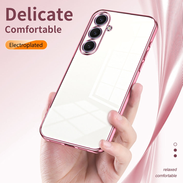 For Samsung Galaxy S25+ 5G Transparent Plating Fine Hole Phone Case(Gold) by buy2fix