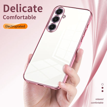 For Samsung Galaxy S25+ 5G Transparent Plating Fine Hole Phone Case(Blue) by buy2fix