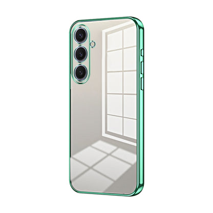 For Samsung Galaxy S25+ 5G Transparent Plating Fine Hole Phone Case(Green) by buy2fix