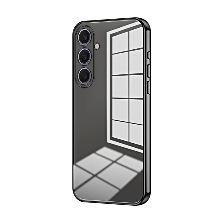 For Samsung Galaxy S25+ 5G Transparent Plating Fine Hole Phone Case(Black) by buy2fix