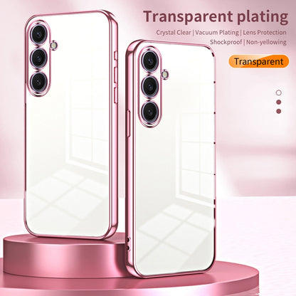 For Samsung Galaxy S25+ 5G Transparent Plating Fine Hole Phone Case(Black) by buy2fix