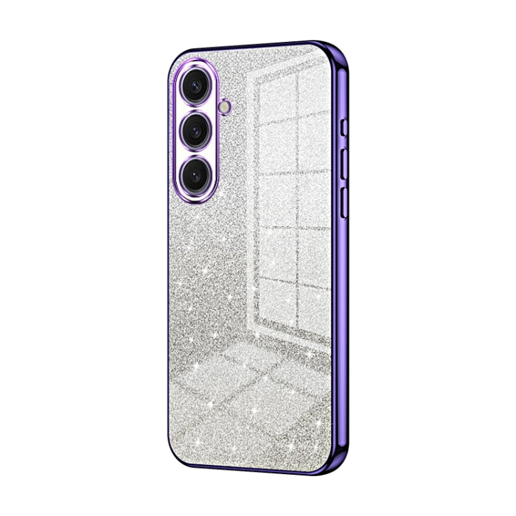 For Samsung Galaxy S25+ 5G Gradient Glitter Powder Electroplated Phone Case(Purple) by buy2fix