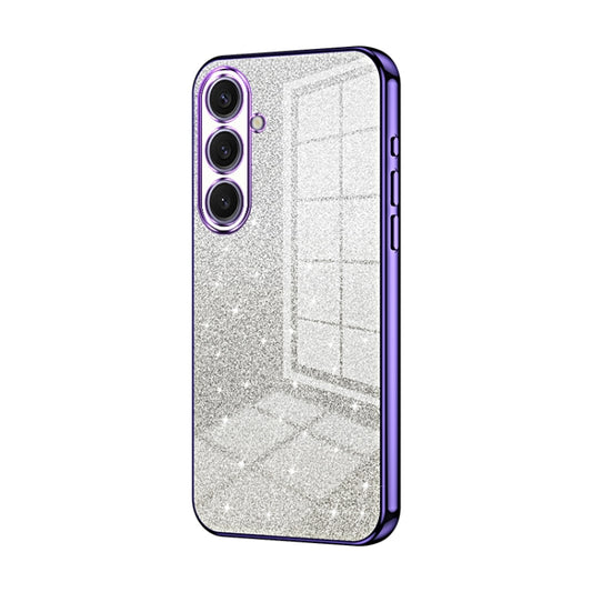 For Samsung Galaxy S25+ 5G Gradient Glitter Powder Electroplated Phone Case(Purple) by buy2fix