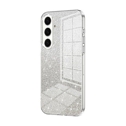 For Samsung Galaxy S25+ 5G Gradient Glitter Powder Electroplated Phone Case(Transparent) by buy2fix