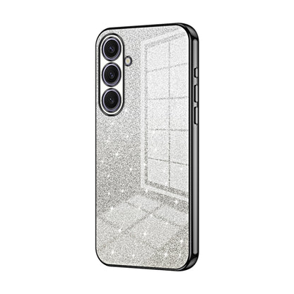 For Samsung Galaxy S25+ 5G Gradient Glitter Powder Electroplated Phone Case(Black) by buy2fix