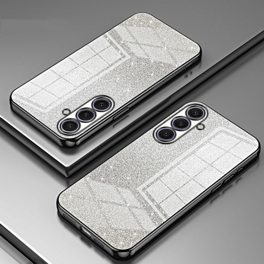 For Samsung Galaxy S25+ 5G Gradient Glitter Powder Electroplated Phone Case(Black) by buy2fix