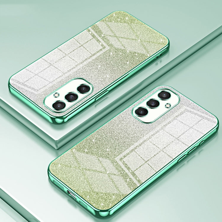For Samsung Galaxy S25 5G Gradient Glitter Powder Electroplated Phone Case(Green) by buy2fix