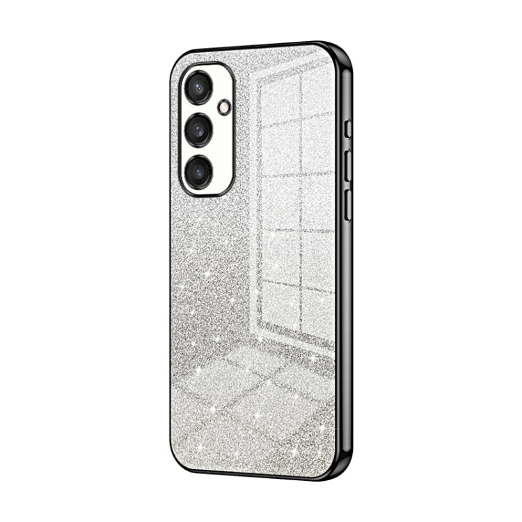 For Samsung Galaxy S25 5G Gradient Glitter Powder Electroplated Phone Case(Black) by buy2fix