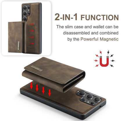 For Samsung Galaxy S25 Ultra 5G DG.MING M1 Series 3-Fold Multi Card Wallet + Magnetic Phone Case(Coffee) - Galaxy S25 Ultra 5G Cases by DG.MING | Online Shopping UK | buy2fix