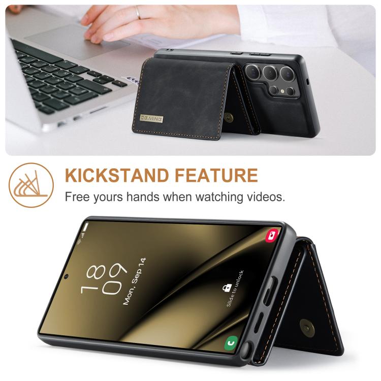 For Samsung Galaxy S25 Ultra 5G DG.MING M1 Series 3-Fold Multi Card Wallet + Magnetic Phone Case(Black) - Galaxy S25 Ultra 5G Cases by DG.MING | Online Shopping UK | buy2fix