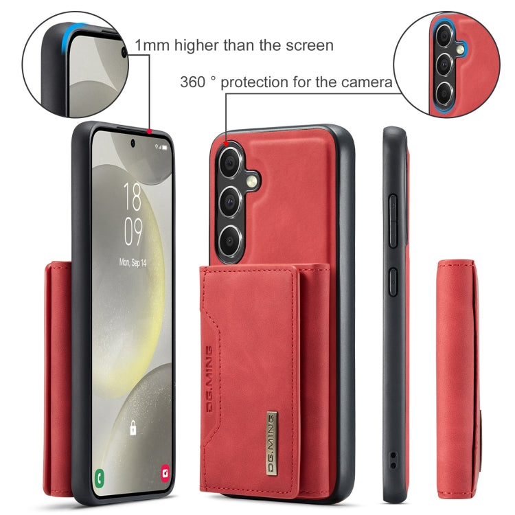For Samsung Galaxy S24 FE 5G DG.MING M2 Series 3-Fold Multi Card Bag + Magnetic Phone Case(Red) - Galaxy S24 FE 5G Cases by DG.MING | Online Shopping UK | buy2fix